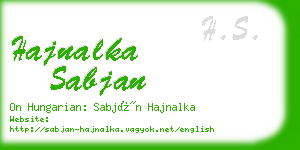 hajnalka sabjan business card